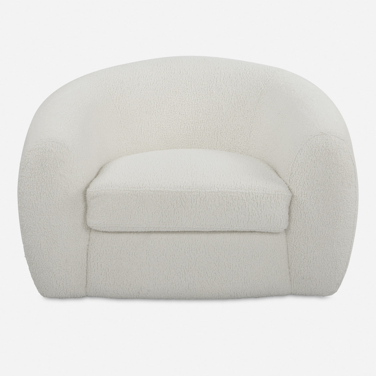Uttermost Capra  Art Deco White Swivel Chair