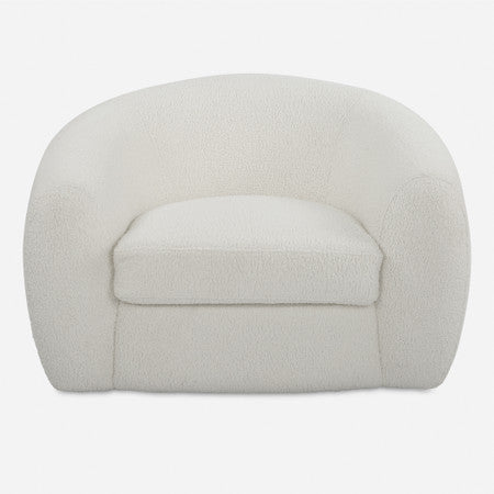 Capra  Art Deco White Swivel Chair