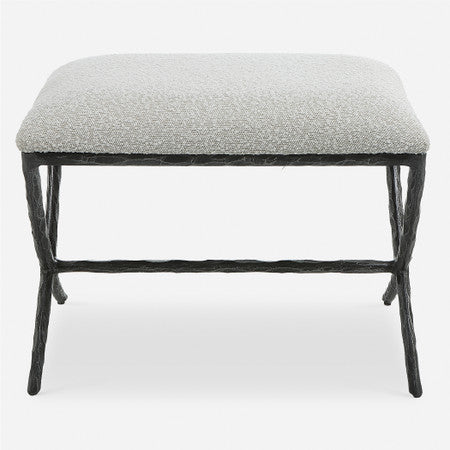 Brisby Gray Fabric Small Bench