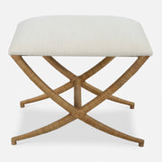 Uttermost Expedition White Fabric Small Bench