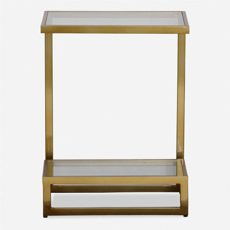 Musing Brushed Brass Accent Table