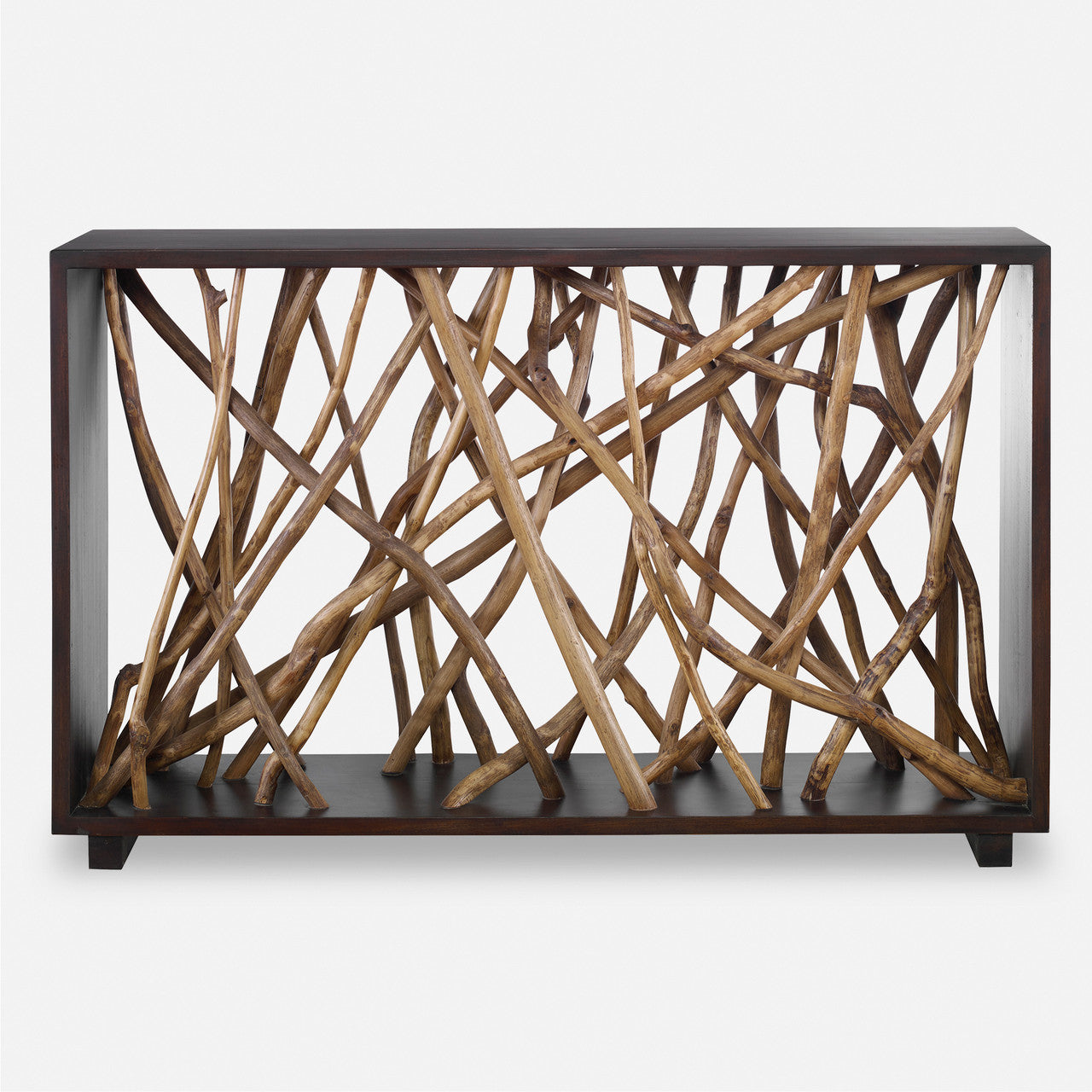 Uttermost Teak Maze Console Table