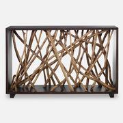 Uttermost Teak Maze Console Table