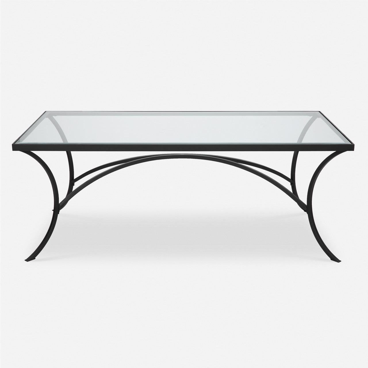 Uttermost Alayna Black Metal & Glass Coffee Table