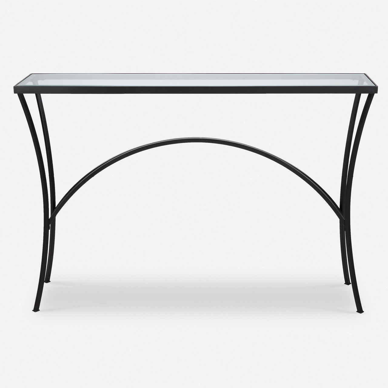 Uttermost Alayna Black Metal & Glass Console Table