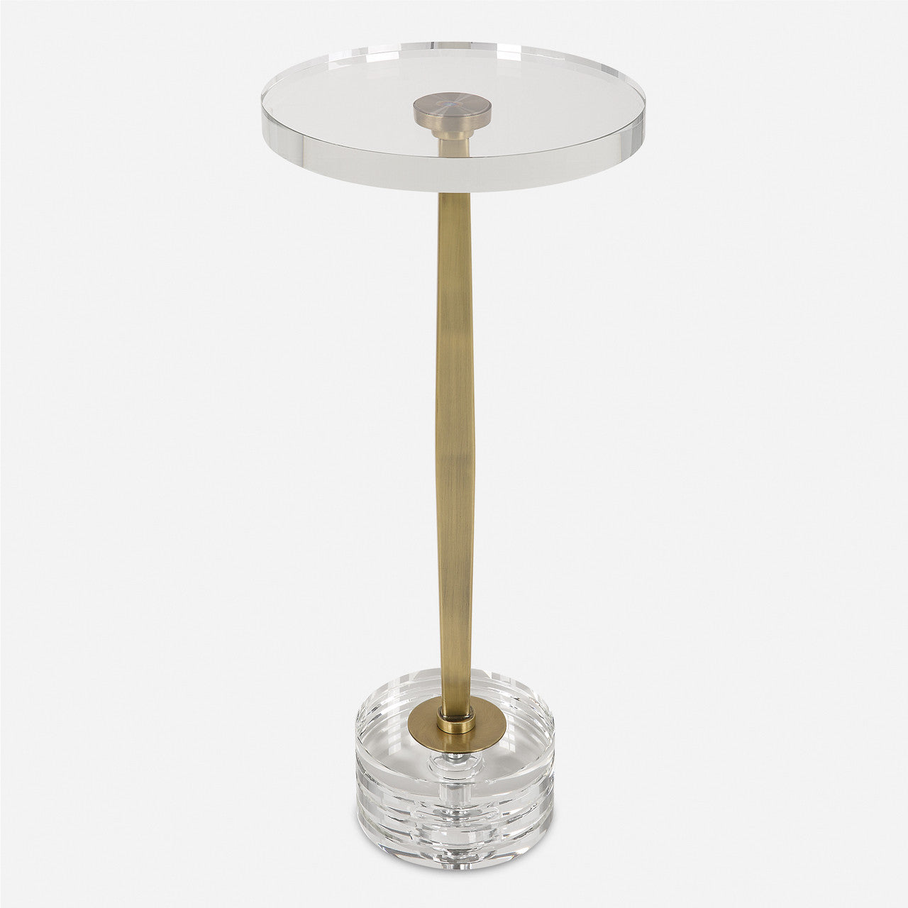 Uttermost Groove Crystal Drink Table