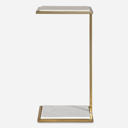 Elevate White Marble Drink Table