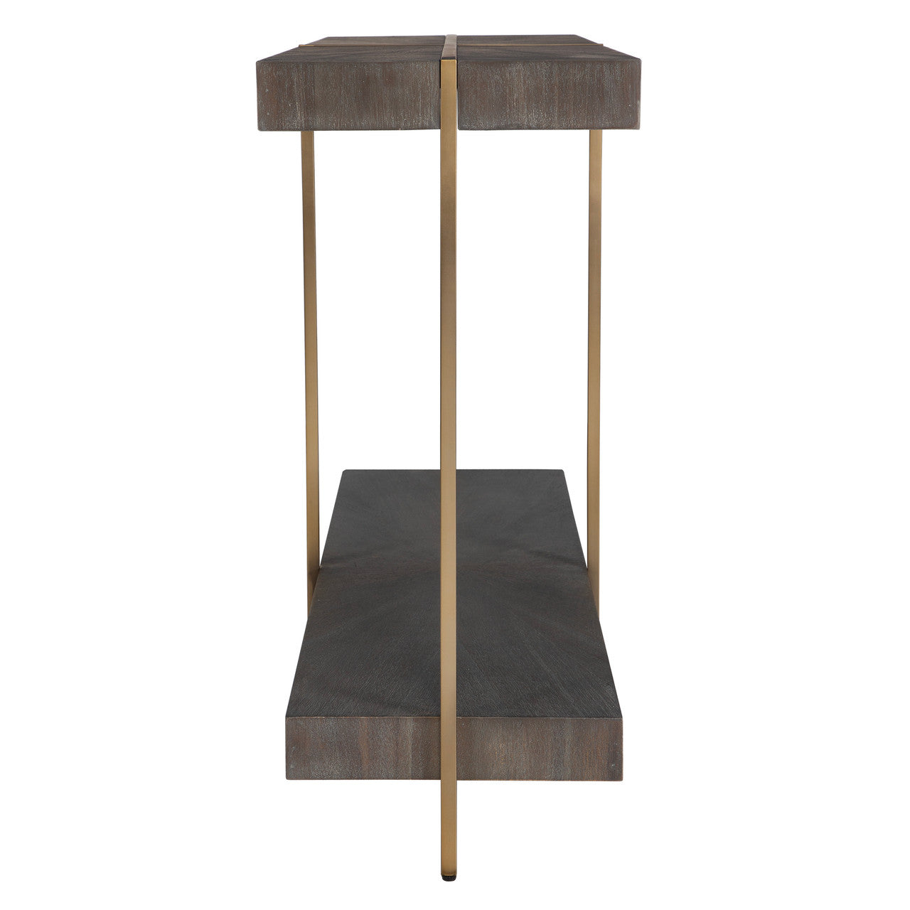 Uttermost Taja Modern Brass / Wood Console Table