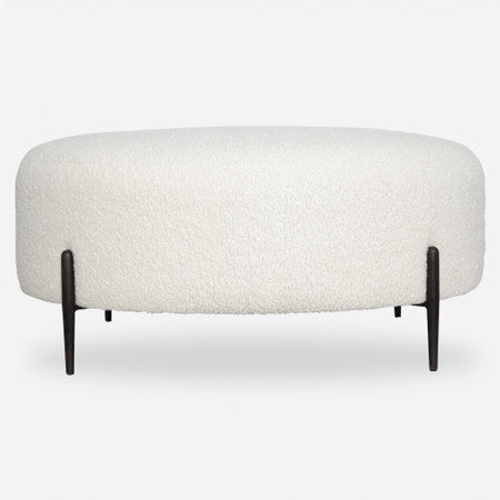 Arles Large Plush White Ottoman