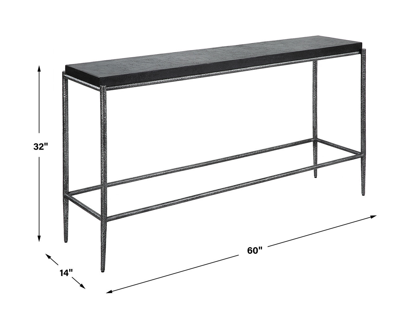Uttermost Crescendo Black Concrete Console Table