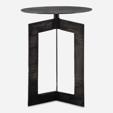 Deltoid Gunmetal Accent Table