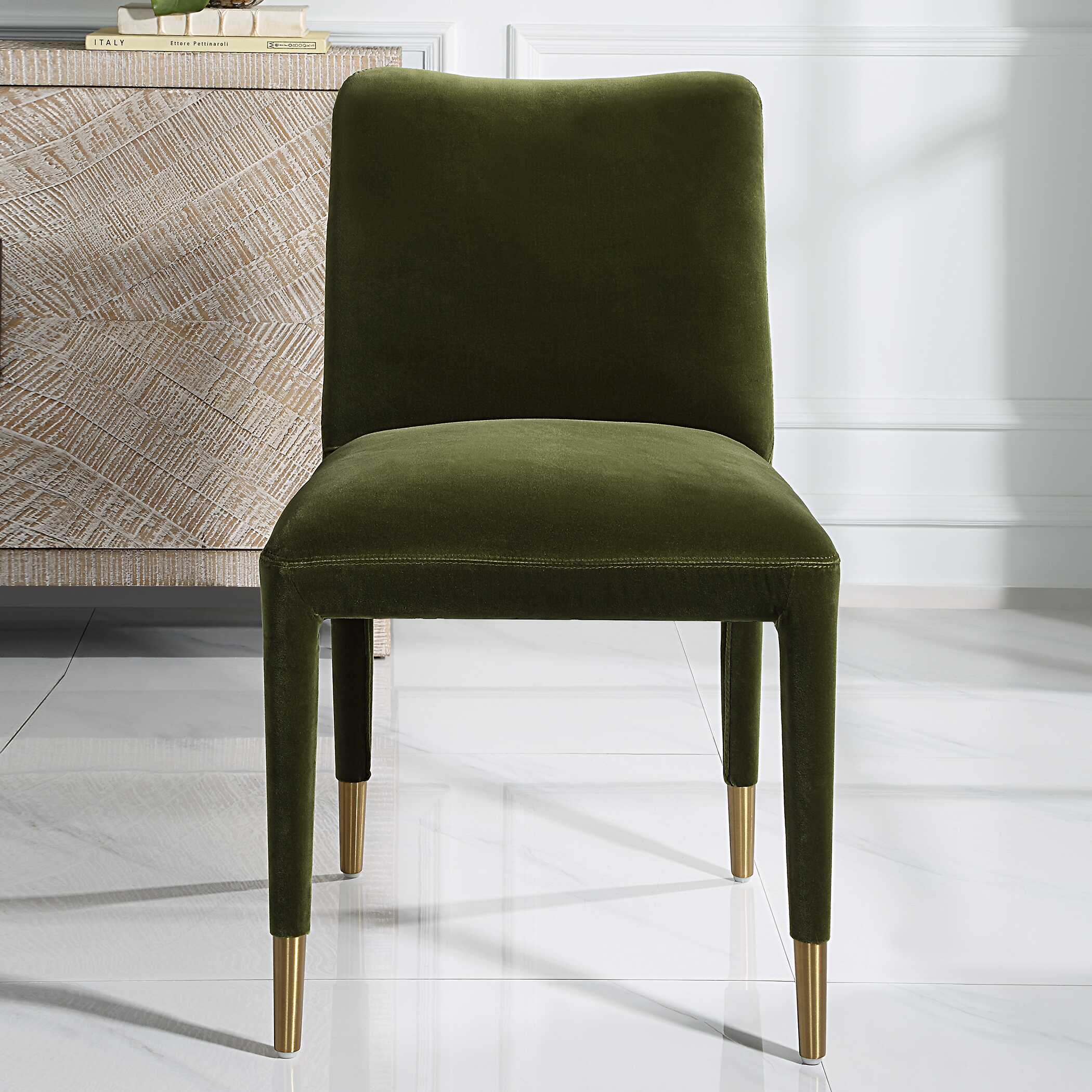 Uttermost Conifer Dining Chair, Moss, S/2
