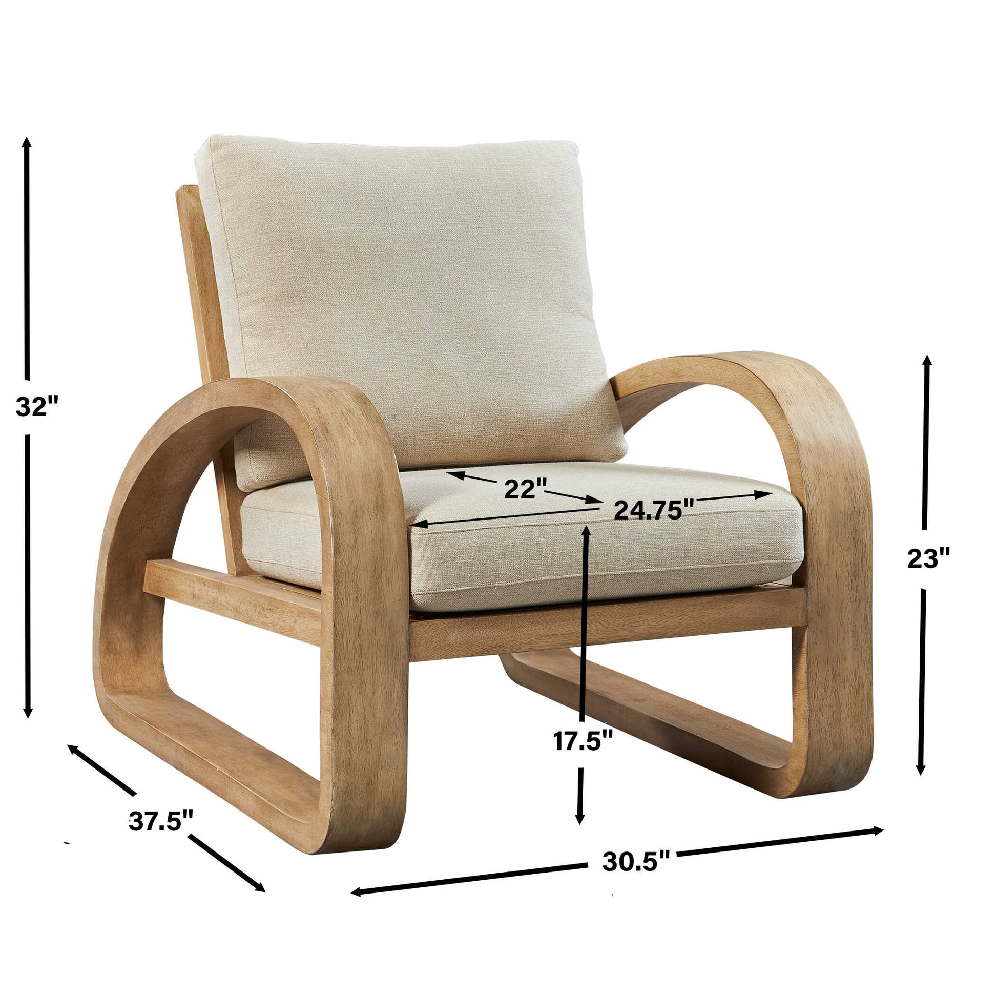 Uttermost Barbora Wooden Accent Chair