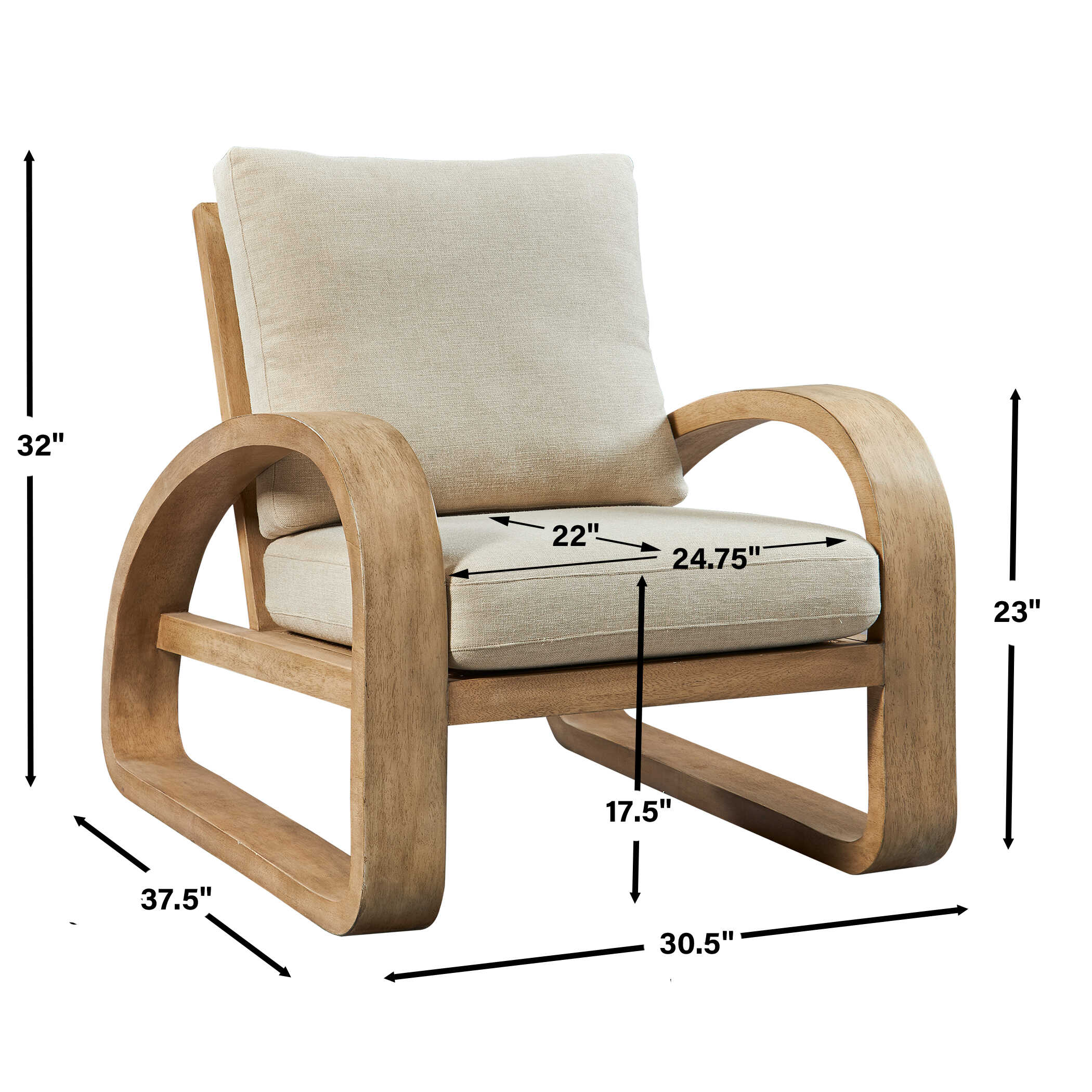Uttermost Barbora Wooden Accent Chair