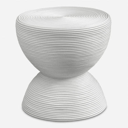 Bongo White Rattan Side Table