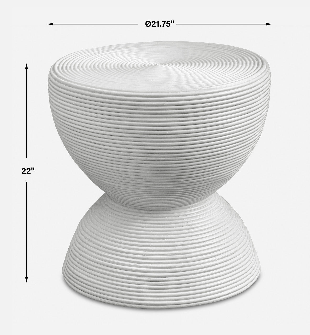 Uttermost Bongo White Rattan Side Table