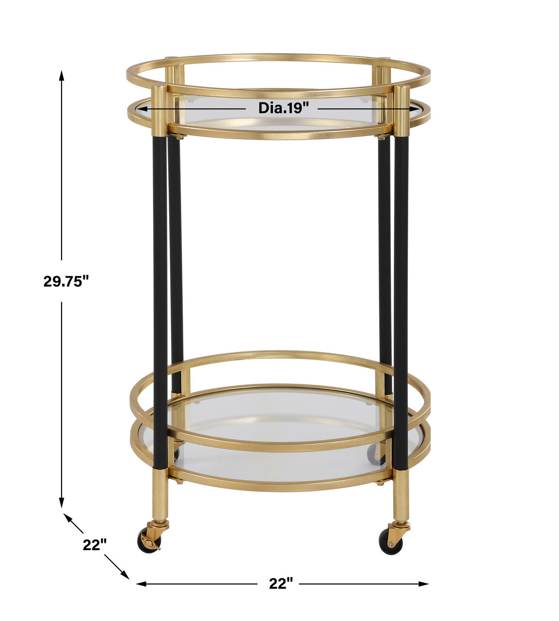 Uttermost Dolly Round Bar Cart