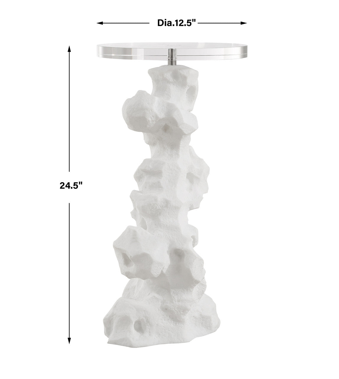 Uttermost Remnant White Stone Drink Table