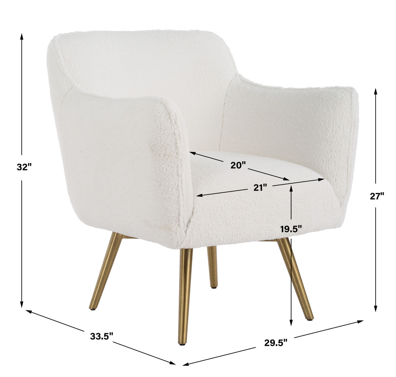 Uttermost Oasis White Swivel Chair