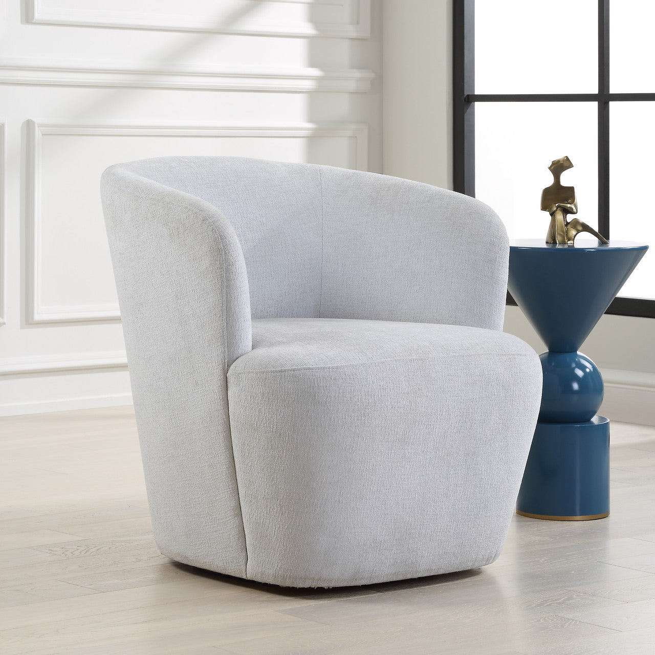 Uttermost Mist Barrel Swivel Chair