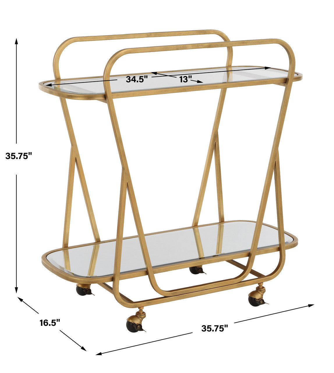 Uttermost Swain Brass Serving Cart
