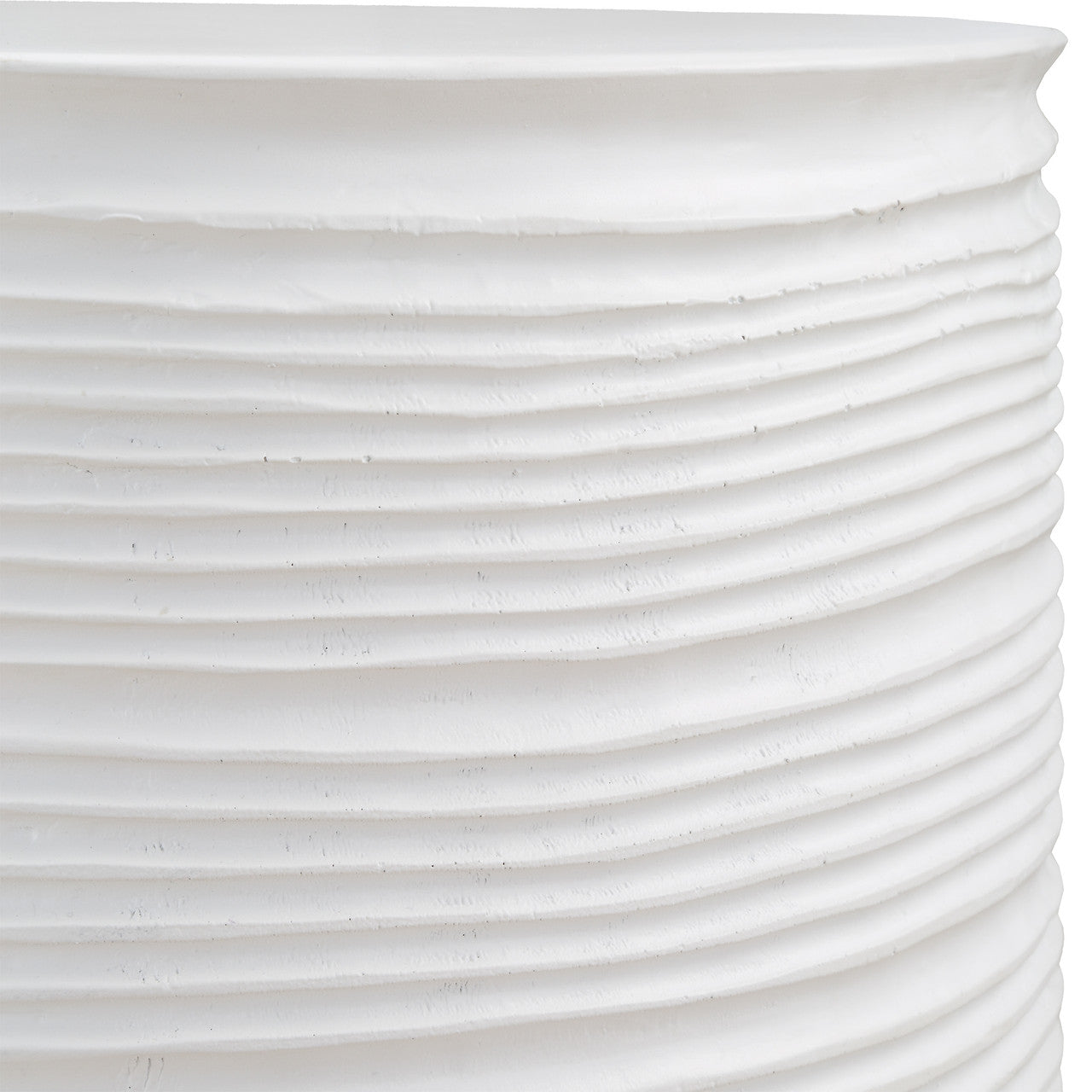 Uttermost Borderline White Drum Table