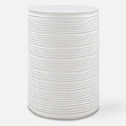 Uttermost Borderline White Drum Table