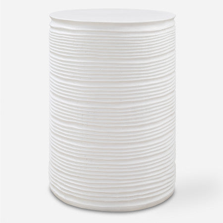 Borderline White Drum Table