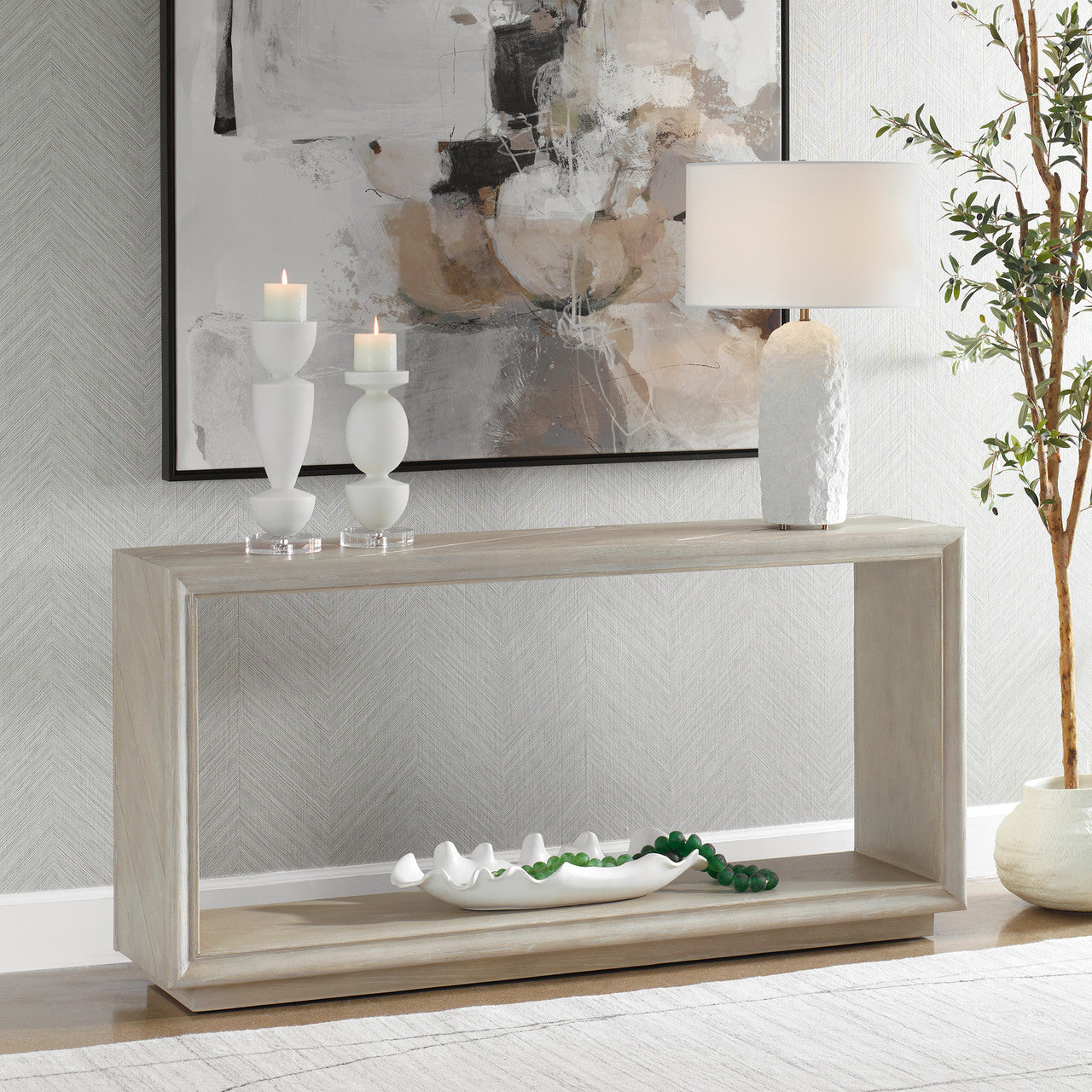 Uttermost Prism Light Oak Console Table