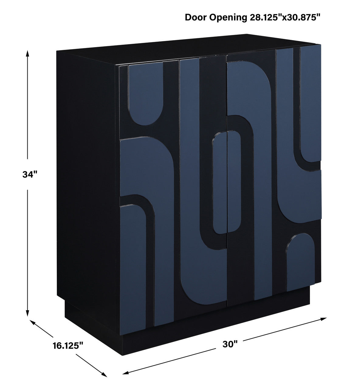 Uttermost Valeria 2 Door Glossy Blue Cabinet