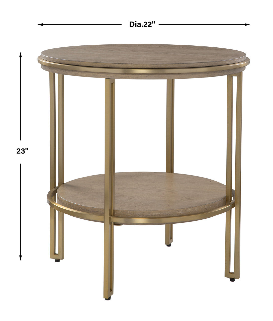 Uttermost Elise Round Brass Side Table