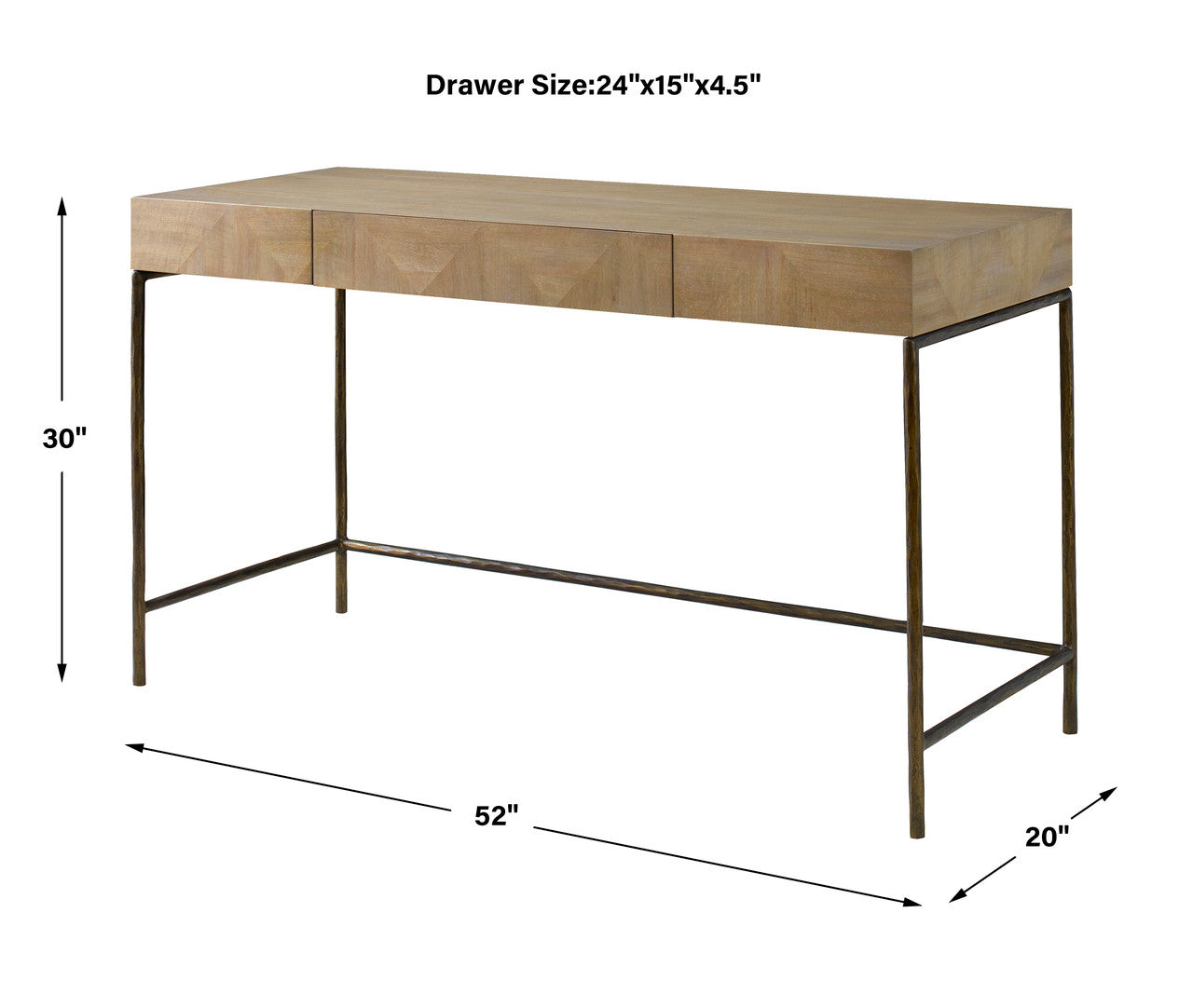Uttermost Aristotle Natuiral Wood Modern Desk