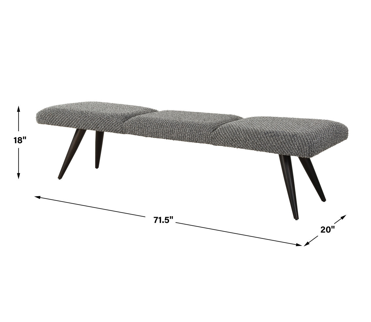Uttermost Bowtie Charcoal Fabric Bench