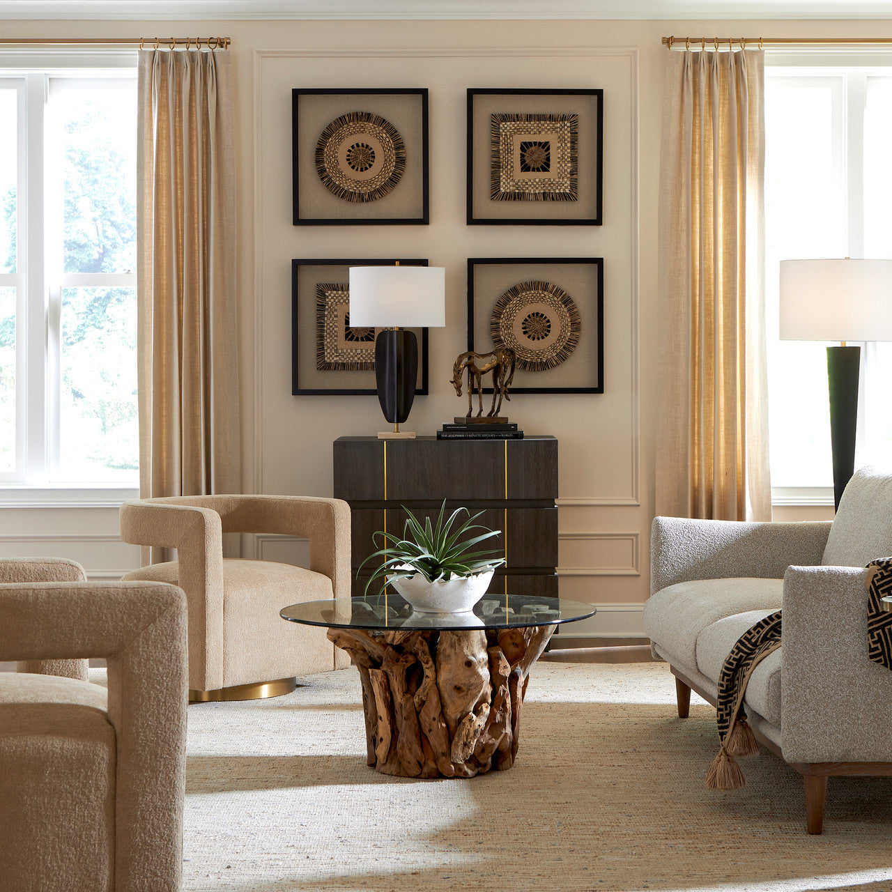 Uttermost Grounded Modern Swivel Chair