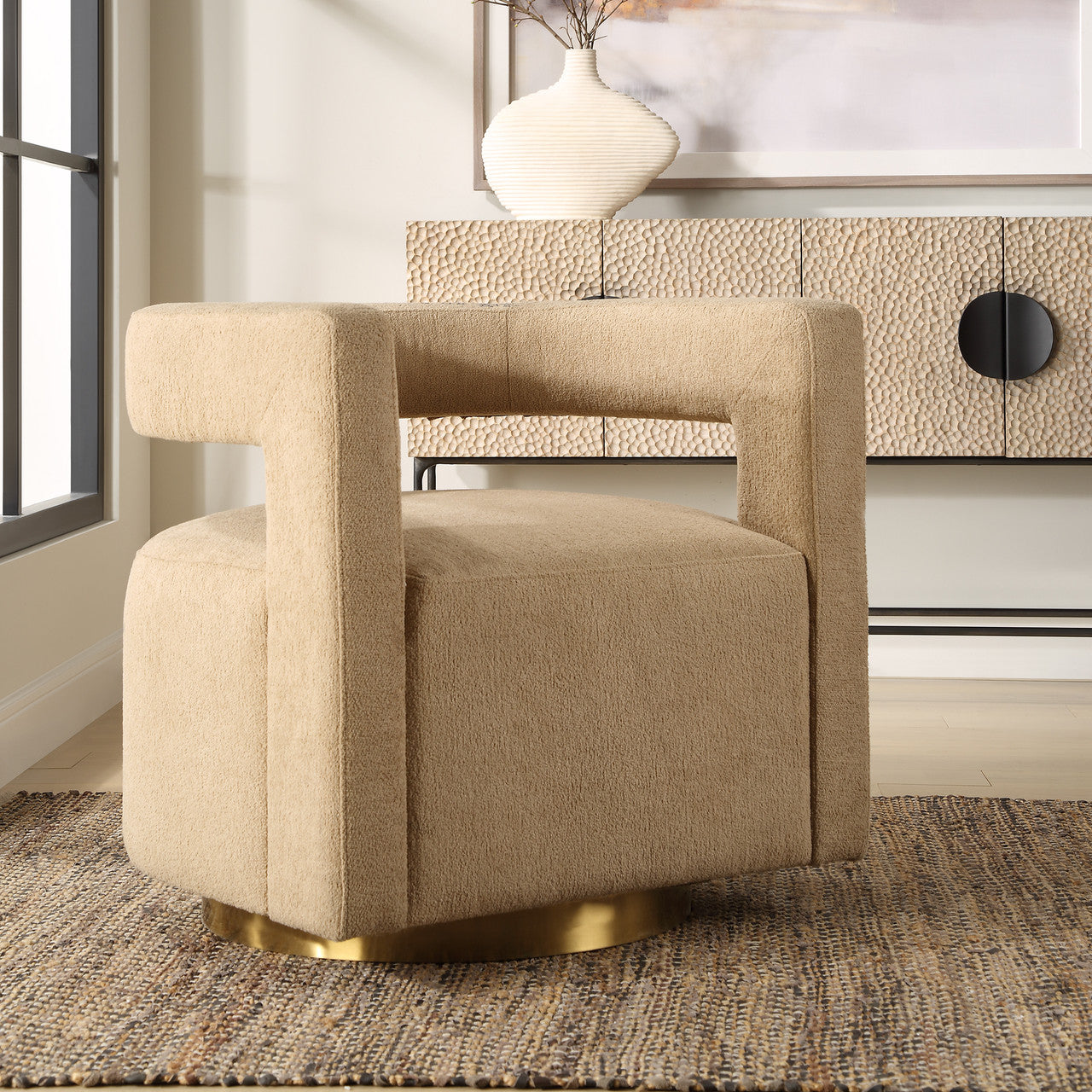 Uttermost Grounded Modern Swivel Chair