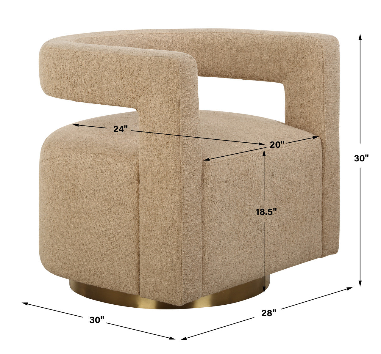Uttermost Grounded Modern Swivel Chair