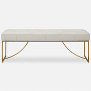 Uttermost Swale Ivory Leather Bench