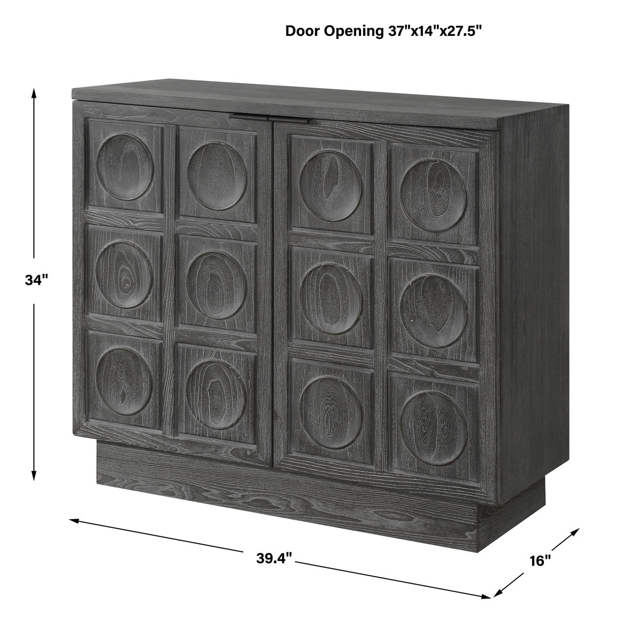 Uttermost Shelby 2 Door Ebony Stained Cabinet