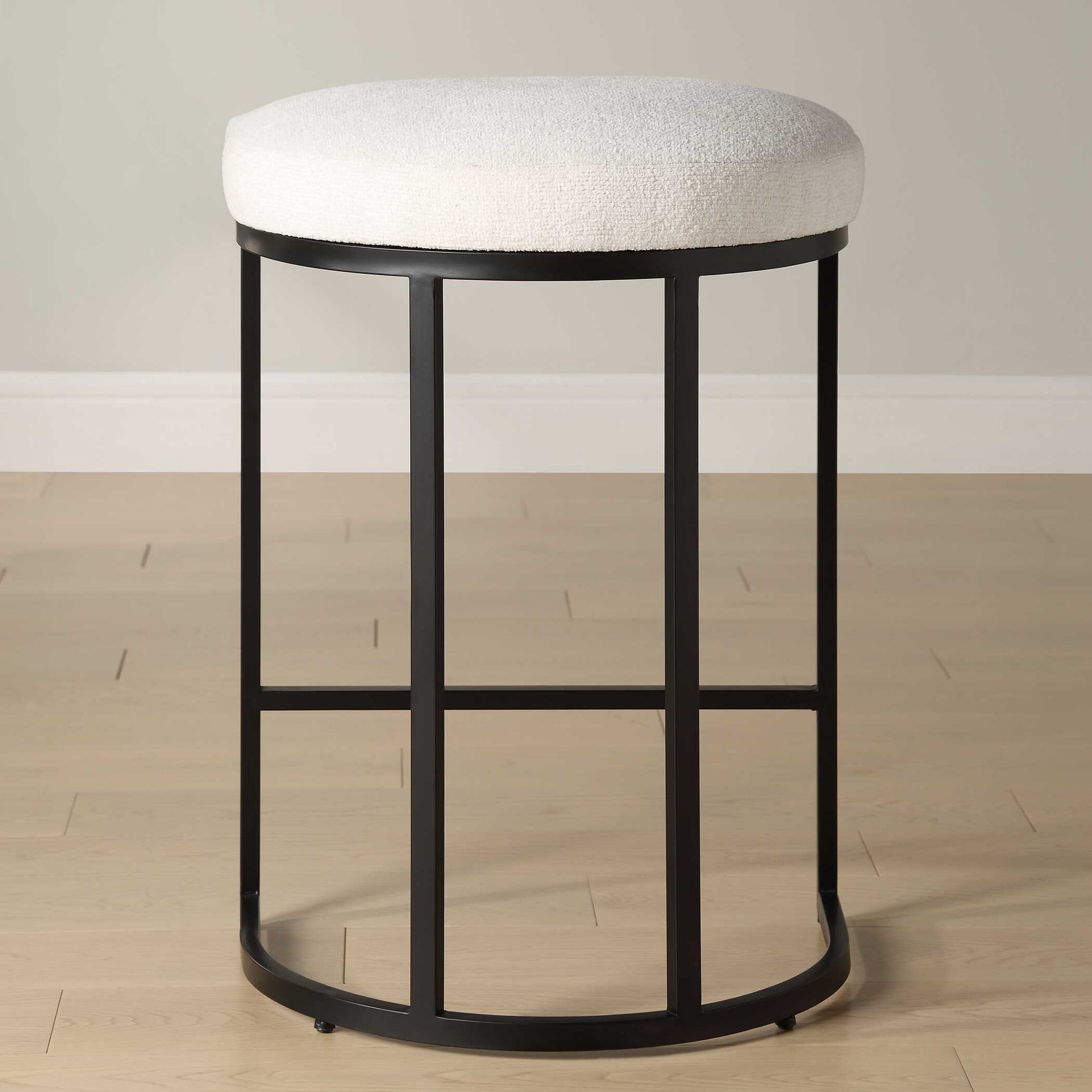 Hartwell Matte Black Iron Accent Stool