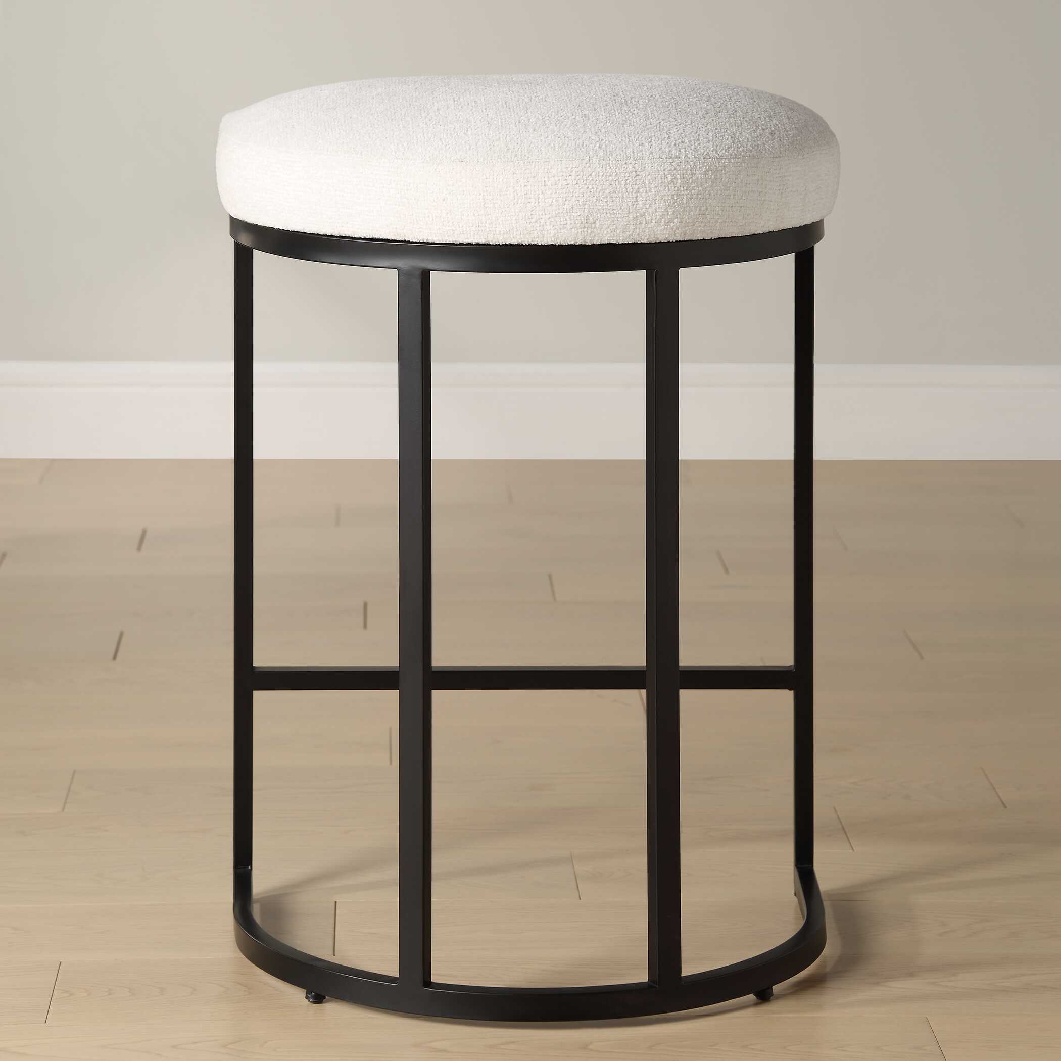 Hartwell Matte Black Iron Accent Stool