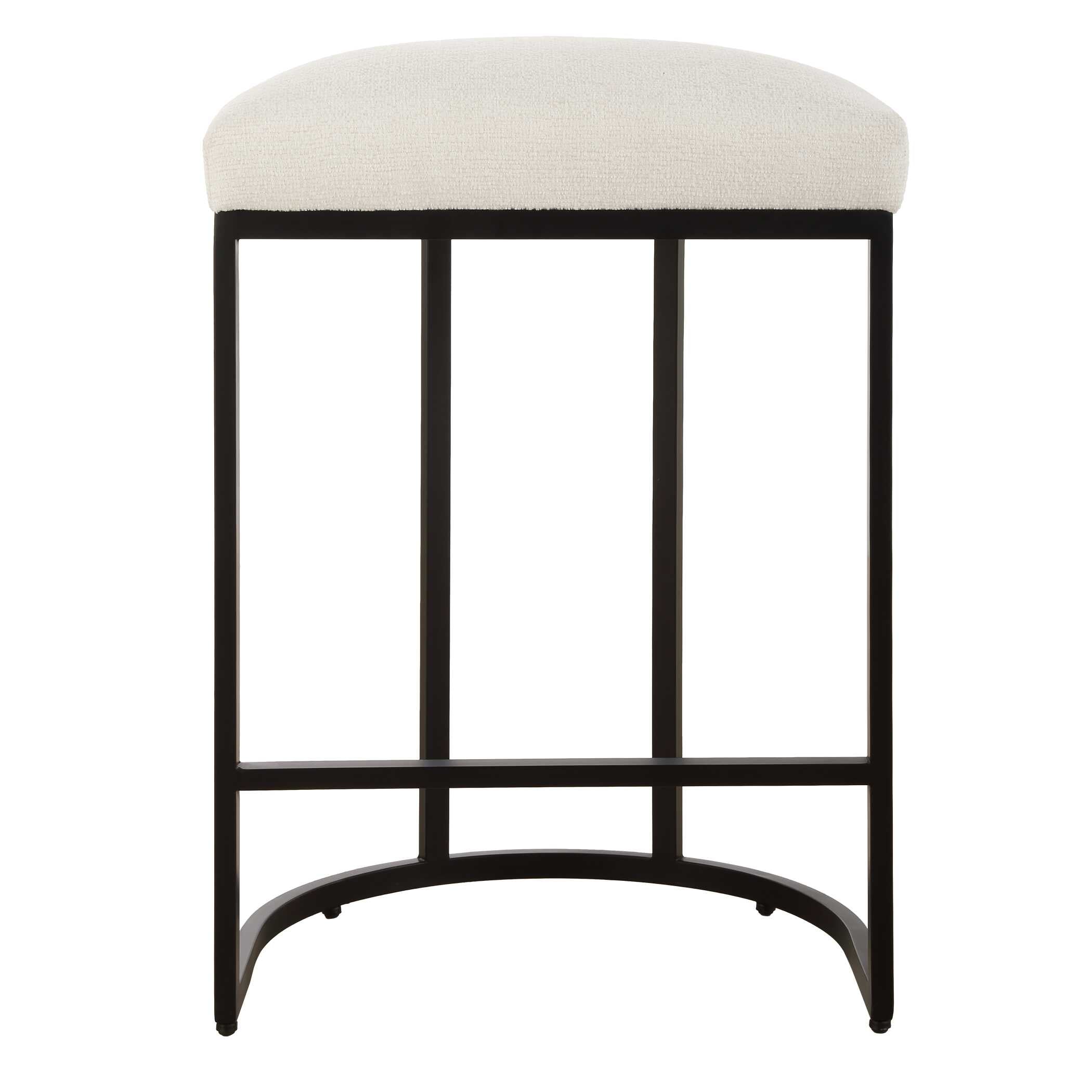 Hartwell Matte Black Iron Accent Stool