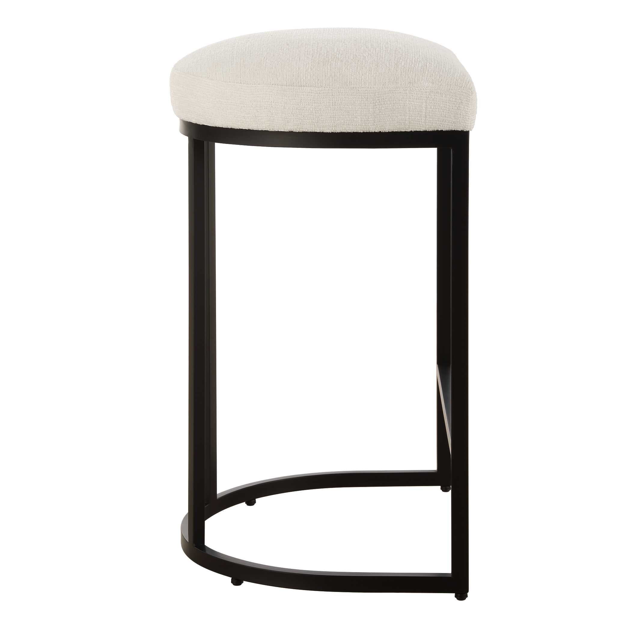 Hartwell Matte Black Iron Accent Stool