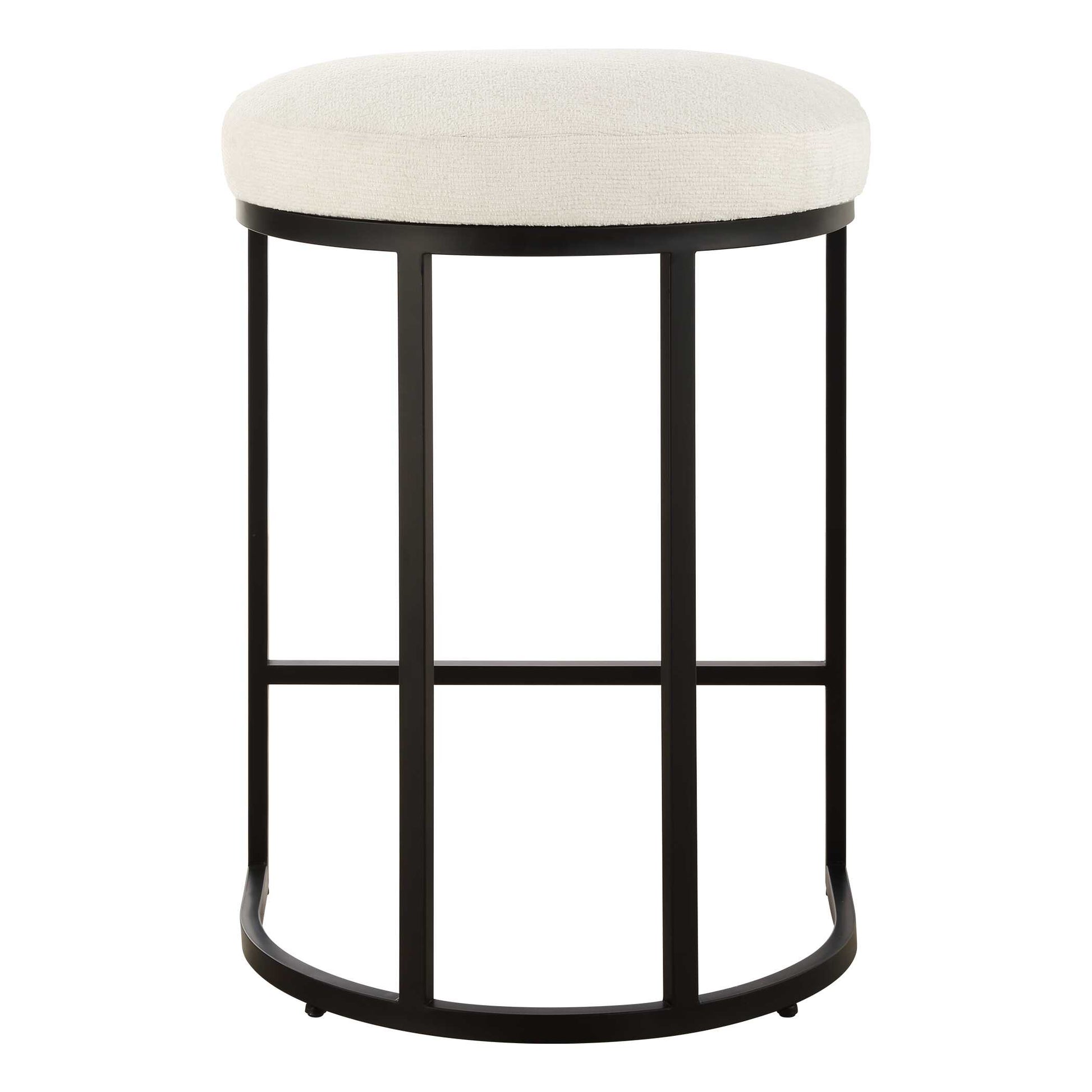 Hartwell Matte Black Iron Accent Stool