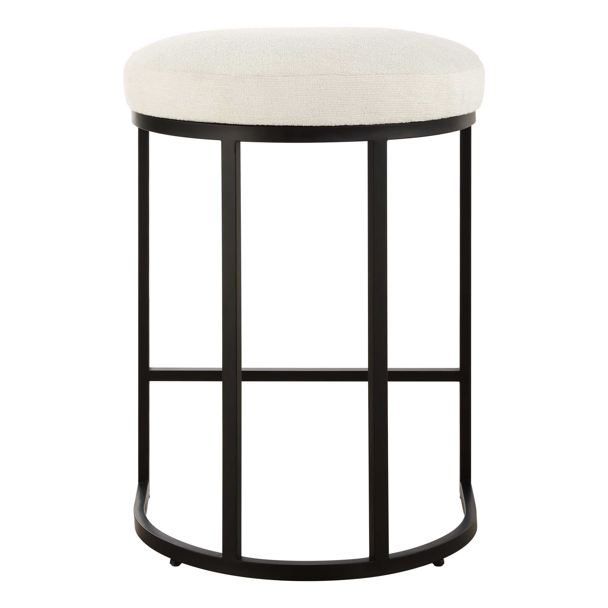 Hartwell Matte Black Iron Accent Stool