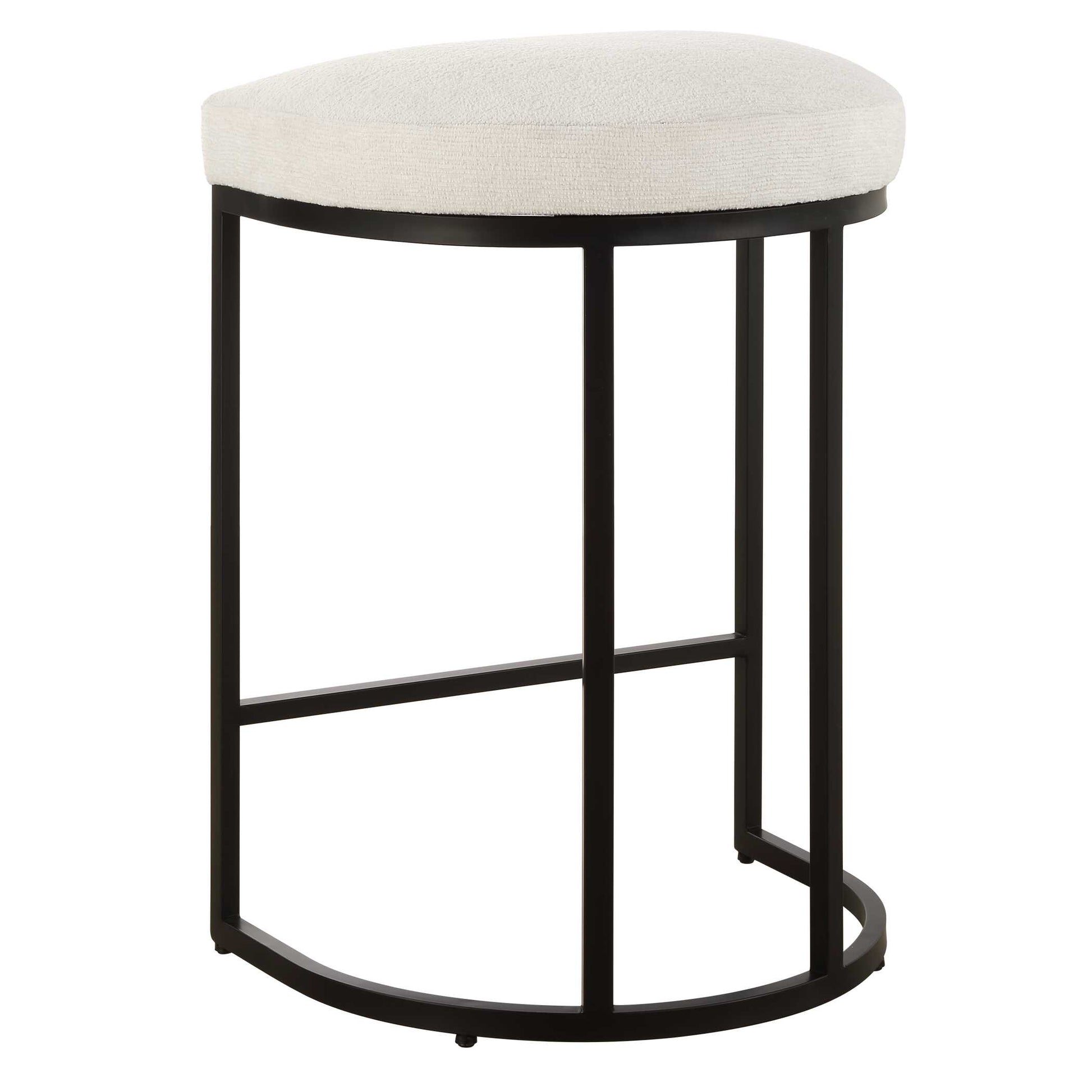 Hartwell Matte Black Iron Accent Stool