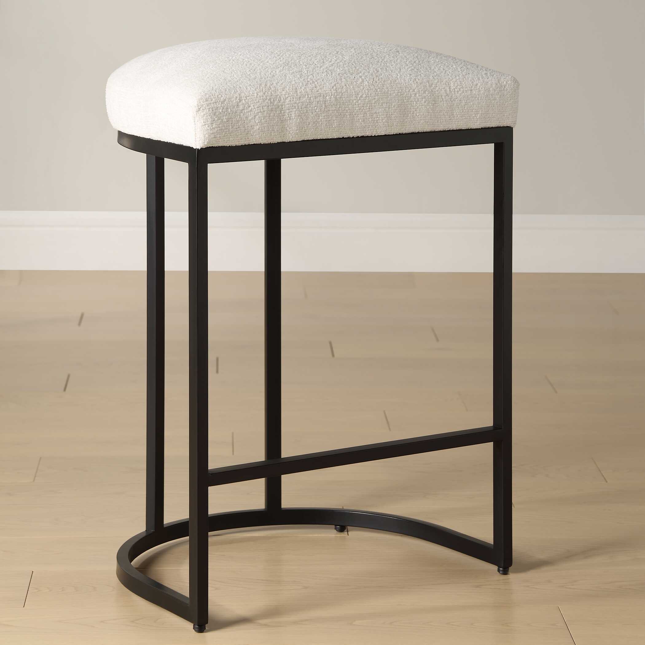 Hartwell Matte Black Iron Accent Stool