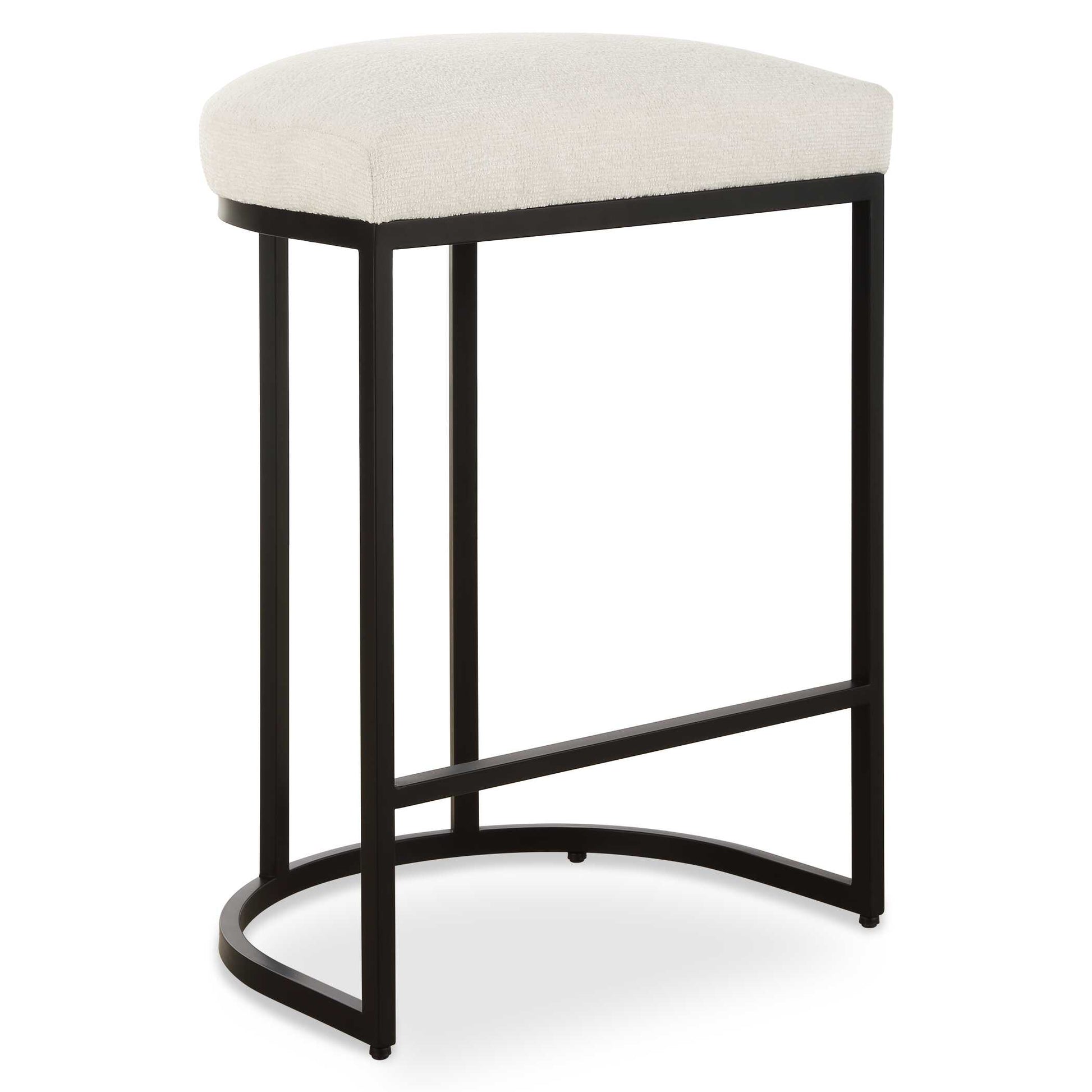 Hartwell Matte Black Iron Accent Stool