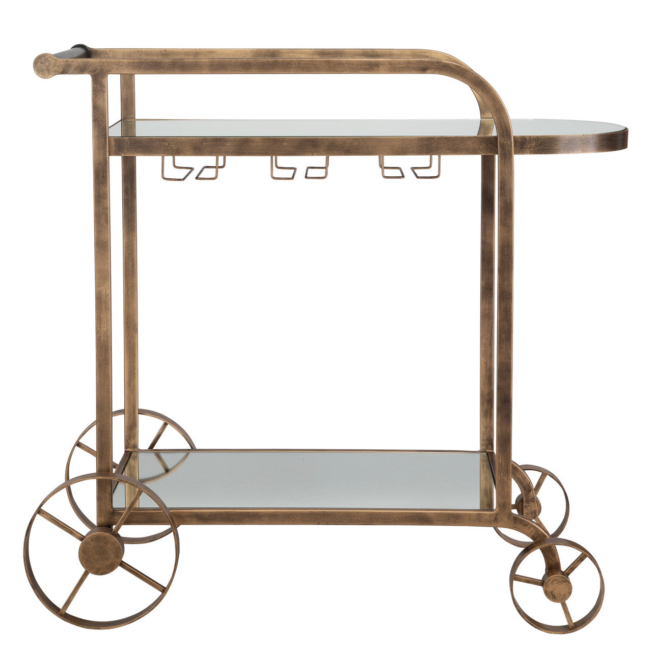 Uttermost Carrinho Antique Brass Bar Cart