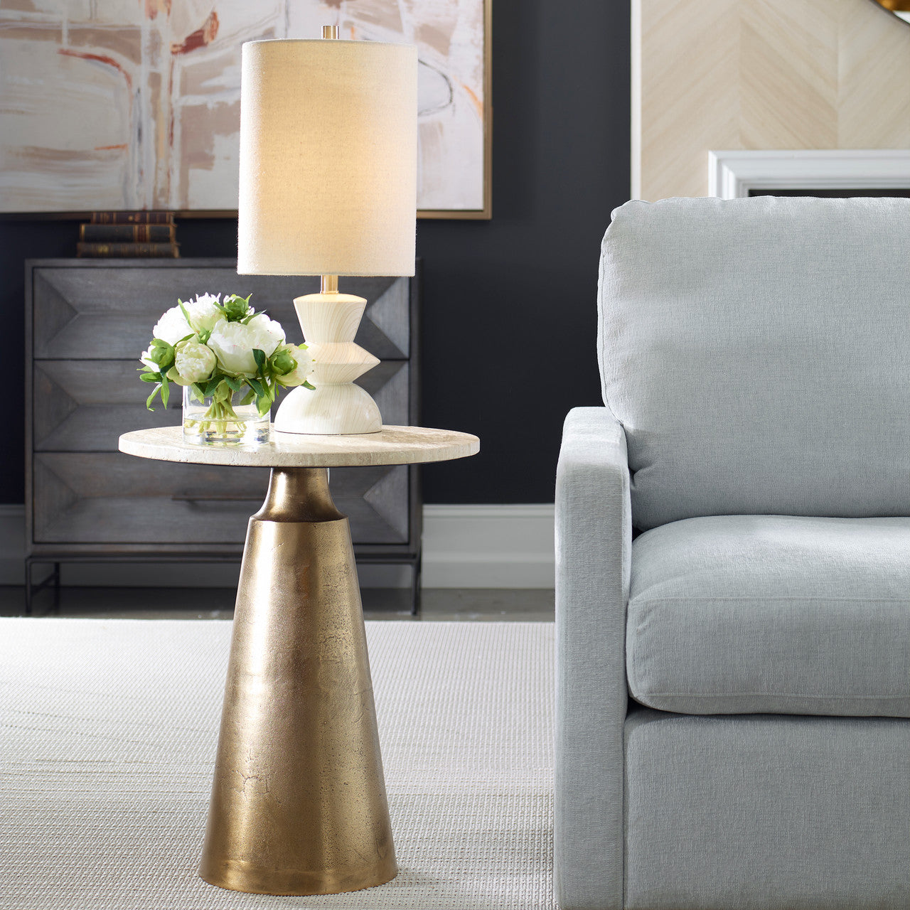 Uttermost Midsummer Antique Brass Accent Table