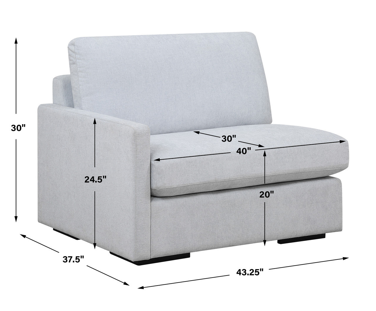 Uttermost Refuge Cloud Blue Left Arm Facing Sofa